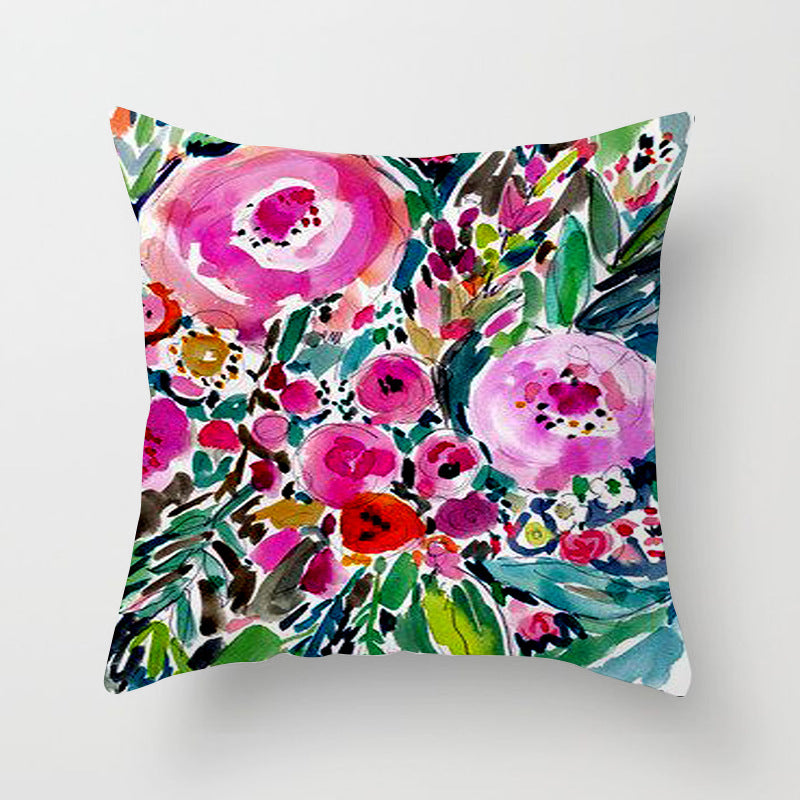 Home Decor Living Room Sofa Graffiti Flower Print Pillowcase Home Decor Living Room Sofa Graffiti Flower Print Pillowcase
